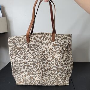 Madewell Canvas Leopard Print Tote Bag